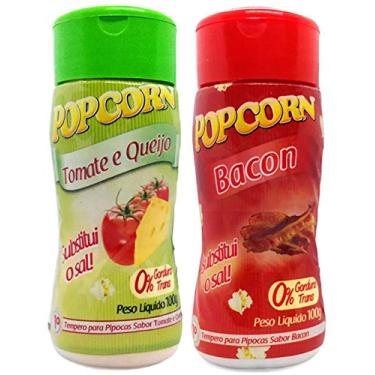 Imagem de Temperos P/ Pipoca Popcorn Cx 24 Frascos. 12 Tomate e Queijo - 12 Bacon