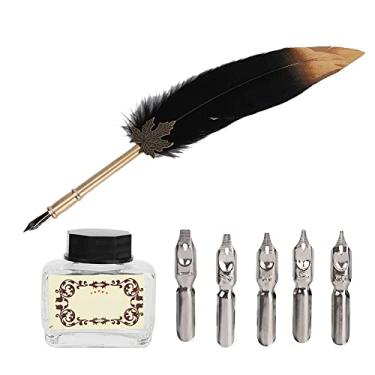 Imagem de Caligrafia, presente para estudantes, conjunto vintage com 5 peças, caixa de embalagem para escrever estudante escola de escritório (preto)