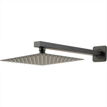 Imagem de Ducha Chuveiro Inox 20cm Com Braço 40cm Mundaú Pingoo.casa - Preto