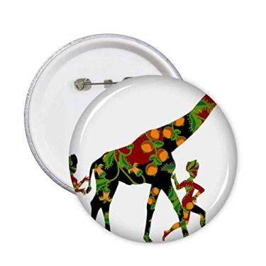 Imagem de Broche feminino aborígene africano, feminino, feminino, feminino, girafa, crachá, botão, decoração, acessório, 5 peças