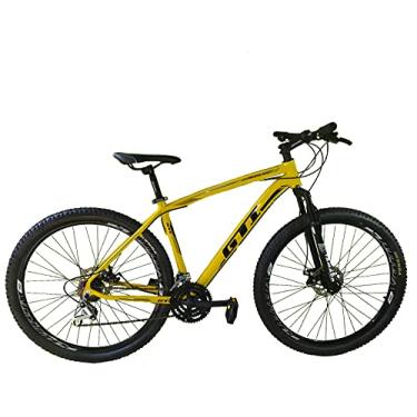 Imagem de Bicicleta Aro 29 Gti Roma Alumínio 21v Freio a Disco Garfo Suspensão (15, Amarelo)
