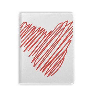 Imagem de Caderno de desenho em linha vermelha de coração para dia dos namorados, capa de goma