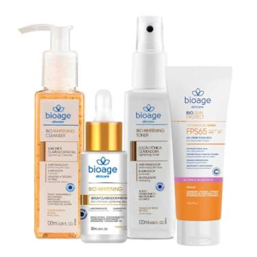Imagem de Sabonete Facial + Tonico + Serum Clareador + Protetor Solar Ultracalmante Fps65 Kit Clareador - Bioage