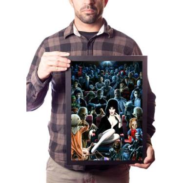 Imagem de Quadro Elvira & Ícones Do Terror Cinema Arte Decoração - Fanarte