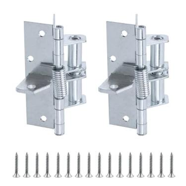 Imagem de Nicerity Dobradiças de porta de 10 cm, dobradiças invisíveis resistentes para portas, portões pesados, garagem, quintal, portão, prata, 2 peças