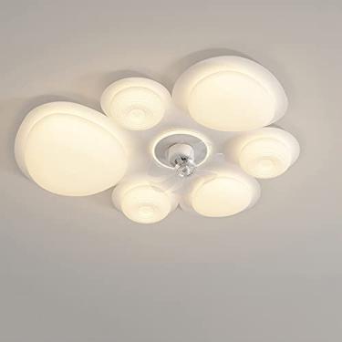 Imagem de Ventilador de agitação de cabeça 360 ° Conversão de frequência de teto Luz de ventilador silenciosa com iluminação Luz de teto de ventilador LED com controle remoto Ventilador regulável Lâmp