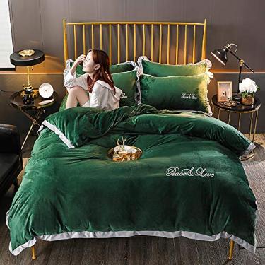 Imagem de EESCZVGBDX Conjuntos de cama king size roxo, conjunto de capa de edredom de inverno, conjunto de cama de casal, conjunto de capa de edredom, lençol de cima, solteiro, tamanho duplo, flanela quente