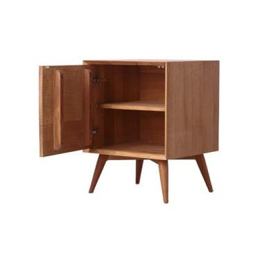 Imagem de VHDY85KA Organizador minimalista de madeira para CD com porta para sala de estar, quarto, sofá, aparador