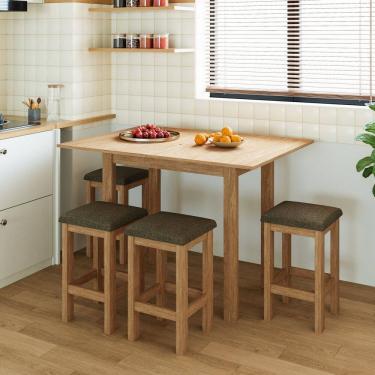Imagem de Conjunto Mesa Dobrável com 4 Bancos para Sala de Jantar Inovata/Legacy