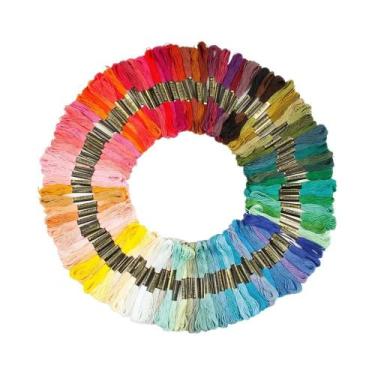 Imagem de Kit De Linhas De Bordado De Algodão Em Cores Variadas 100 200 447 Peça