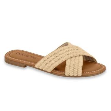 Imagem de Sandalia Rasteira Feminina Beira Rio Macia Leve Palha Natural Moda Casual Ref: 8552.208-Feminino