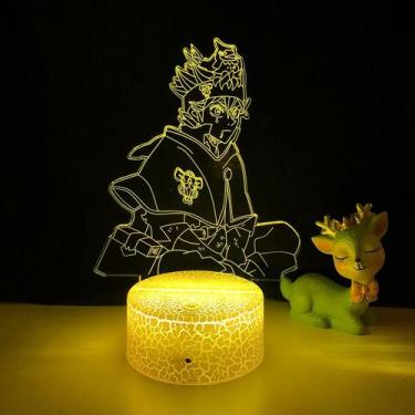 Imagem de Luz noturna LED 3D Black Clovers Astas Color Changing - Yiweisai