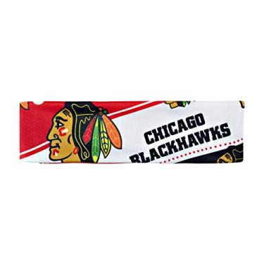 Imagem de Littlearth Faixa de cabeça elástica unissex NHL Chicago Blackhawks, cor do time, tamanho único, (500413-HWKS)