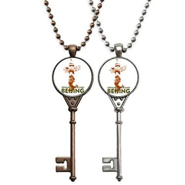 Imagem de OFFbb-USA Colar de chave de coluna ornamental da China de Pequim, joia para decoração de casais