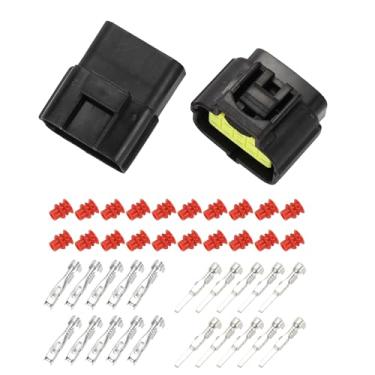 Imagem de VekAuto Conector de instrumento de monitor de exibição de 10 pinos para Volvo EC55 140, conector de terminal de fio fêmea preto de plástico impermeável