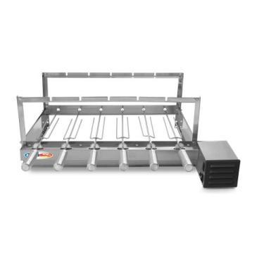 Imagem de Grill Giratorio Inox 6 Espetos + 1 Espeto Espada - (motor lado direito