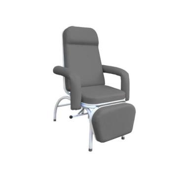Imagem de Poltrona Reclinável Hospitalar Descanso Comfort Asfalto - Metal Soluti