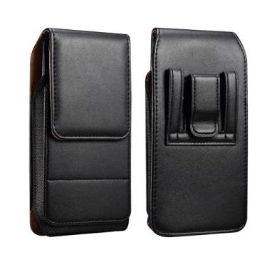 Imagem de Coldre para celular com clipe de cinto para iPhone 16 Pro Max, Moto G 5G, G Play, G Stylus 5G, E13, Edge, One 5G, Samsung Galaxy S21 Ultra, S24 FE, A12 A13 A14 A16 A23 A25 A35 A03s A04e A05s (preto)