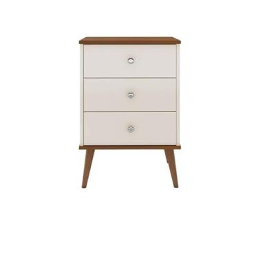 Imagem de Mesa de Cabeceira Mix 3 gavetas com pés em madeira