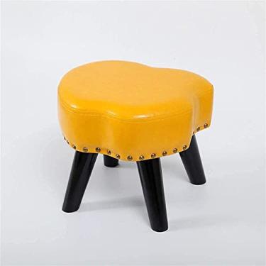 Imagem de Banqueta otomana, apoio para os pés de sofá de couro sintético com 4 pernas de madeira maciça, banco moderno para sala de estar, quarto, verde escuro, rebite retrô criativo