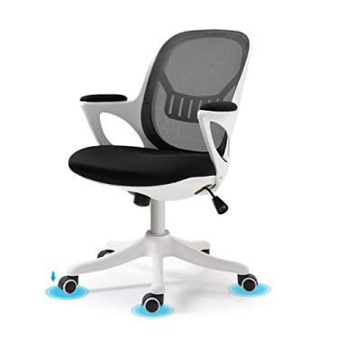 Imagem de Mesa ergonômica, escritório doméstico giratório de 360 graus no meio das costas com suporte lombar e função de inclinação, computador de malha para quarto de sala de aula, rolamento de 150 kg