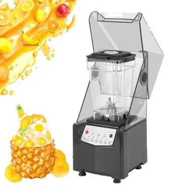Imagem de Liquidificador De Gelo Para Bebidas Congeladas de 1000W com tampa à prova de som, painel inteligente, design com 6 lâminas, ideal para preparar smoothies, nozes, cubos de gelo e frutas