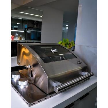 Imagem de EliteGrill Churrasqueira Premium, Queimadores Cerâmicos Infravermelhos, Aço Inox 304, 2 Queimadores 24.000 BTU, Forno para Pizza, Espeto Giratório Elétrico