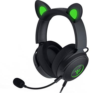 Imagem de Razer Fone de ouvido RGB Kraken Kitty V2 Pro com fio: orelhas intercambiáveis (gatinho, urso, coelho) - iluminação reativa - microfone cardioide hiperclaro destacável - drivers de 50 mm - som surround