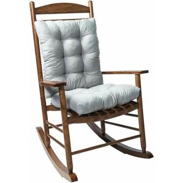 Imagem de Almofada para cadeira de balanço, conjunto de 2 peças, macia e espessa, para uso interno e externo, ideal para espreguiçadeira de pátio.