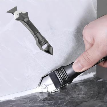 Imagem de Ferramenta de acabamento de selante com 5 cabeças de substituição e raspador de canto para cozinha banheiro janela e pia renovação, 1 peça