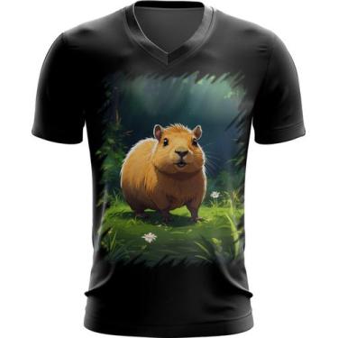 Imagem de Camiseta Gola V Capivara do Bem Animalzinho 15 - Kasubeck Store®, Baby