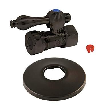 Imagem de Kingston Brass CC44155K FIP X 1,27 cm ou 1,27 cm (1/2 polegada) ou 1,27 cm (7/16") válvula de parada reta com flange, bronze polido a óleo