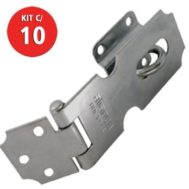Imagem de Kit 10 Porta Cadeado Zincado 114mm Aliança