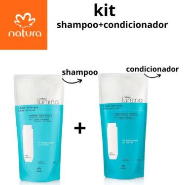 Imagem de Kit Shampoo E Condicionador Lumina Cabelos Lisos Refil 300ml - Natura
