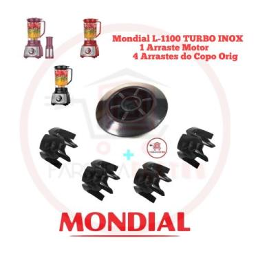 Imagem de Arraste do Copo 4 Peças + Arraste do Motor 1 Peça Liquidificador Mondi