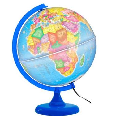Imagem de Globo Terrestre Político Luminoso Azul Celeste Prisma 30cm diâmetro - 