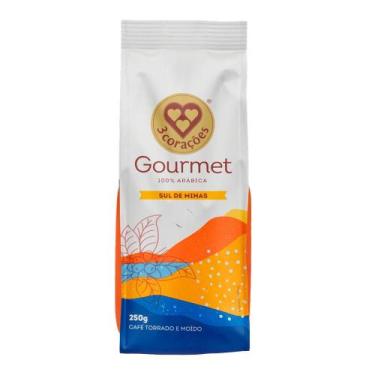 Imagem de Café Torrado e Moído Sul de Minas Gourmet 3 Corações Pacote 250g, 250g