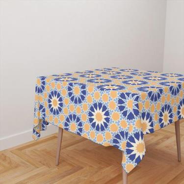 Imagem de Toalha De Mesa Quadrada 4 Lugares Tecido Oxford Estampada Mandalas Est