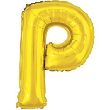 Imagem de Balão Metalizado Letra P Dourado 40CM - Make
