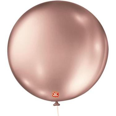 Imagem de Balão Metalizado Nº05 Redondo Rose GOLD - Pacote com 25 Unidades - Sao