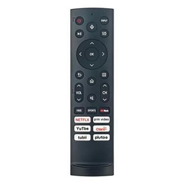 Imagem de ERF3D90H Novo controle remoto de voz de substituição com Netflix Prime-Video YouTube CLARO TUBI Pluto-TV Botões adequados para Hisense 4K Smart LED TV 55U7H 85A7H 43A65H 50A65H 55A65H 55A65H
