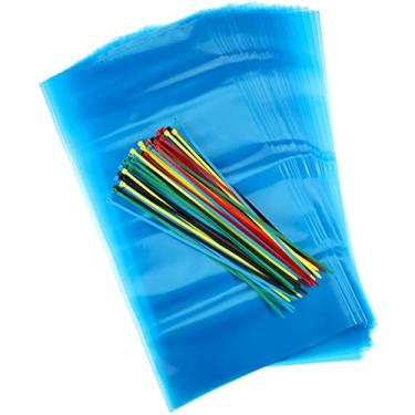 Imagem de Kit de batida de xarope de bordo, substituição, 24 peças, 31,7 x 61 cm, sacos de xarope de bordo azul e 50 braçadeiras coloridas para açúcar de bordo