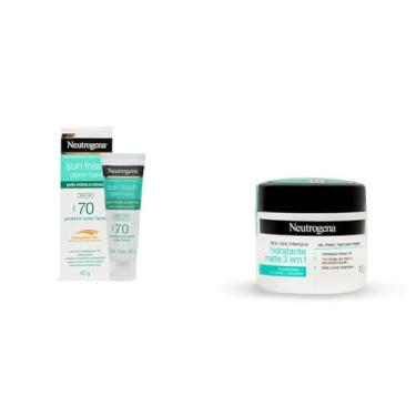 Imagem de Kit Neutrogena Sun Fresh Protetor Solar Facial FPS 70 40g + Hidratante Facial Matte 3 em 1 100g