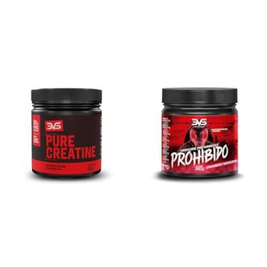 Imagem de Kit 3VS Nutrition Creatina Monohidratada 300g + Pré Treino Prohibido 360g Sabor Strawberry Margarita