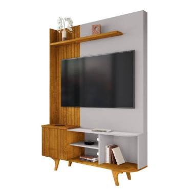 Imagem de Estante Para Tv Até 55 Polegadas Corumbau 1 Porta Naturalle fresado Off White Bechara