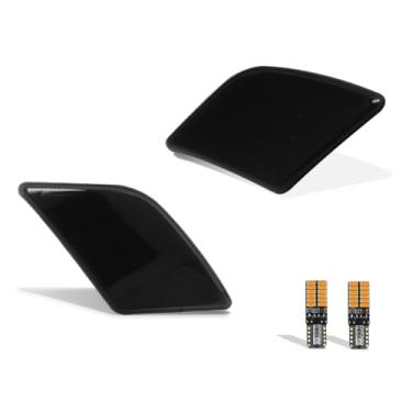 Imagem de MODIPIM Marcador lateral dianteiro fumê com luzes LED âmbar para Benz W204 C250 C300 C-Class 2008-2011