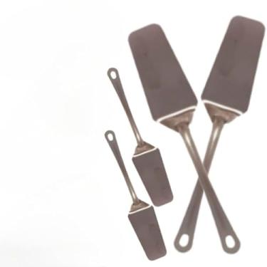 Imagem de Jogo 6 Espatula 100% Inox Premium Bolos Pudim Pizzas Alimentos Casa Cozinha Buffet Restaurante(KIT 3)