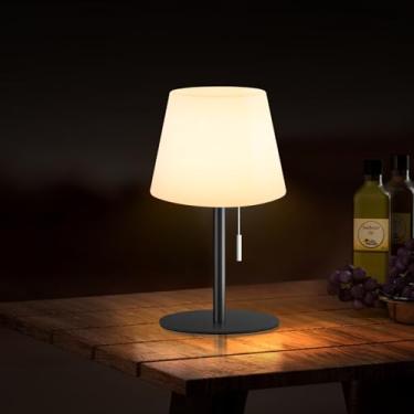 Imagem de Gewiny Luminária De Mesa Externa Operada Por Bateria, Sem Fio, Chuveiro, À Prova D'Água, Led Regulável, Branco Quente E Lâmpadas Rgb Recarregáveis Para Pátio/Interno/Banheiro/Restaurante.