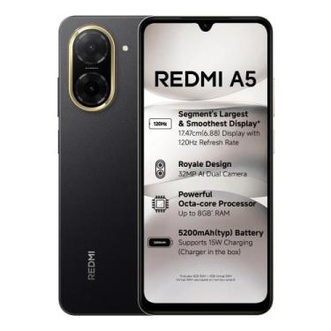 Imagem de Smartphone Xiaomi Redmi A5 64GB 3GB RAM GSM Dual Sim Black - Preto