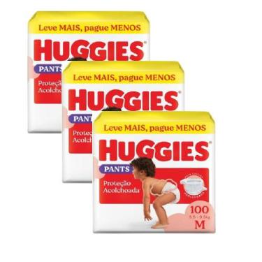 Imagem de Kit 3 Fralda Huggies Supreme Care Roupinha Max M 100 unidades Cada